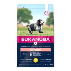 Eukanuba chien sénior moyenne race croquettes poulet frais 3kg