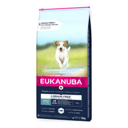 Eukanuba chien adulte petite et moyenne race croquettes poissons de mer sans céréales 12kg