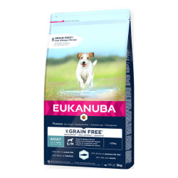 Eukanuba chien adulte petite et moyenne race croquettes poissons de mer sans céréales 3kg