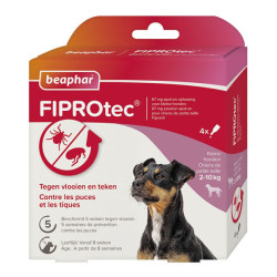 Beaphar Fiprotec petit chien pipettes antiparasitaires 4 x 67mg