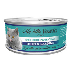 Agecom My Little Festin chat adulte effiloché thon et sardine 80gr