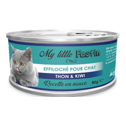 Agecom My Little Festin chat adulte effiloché thon et kiwi 80gr