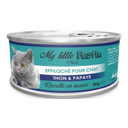 Agecom My Little Festin chat adulte effiloché thon et papaye 80gr