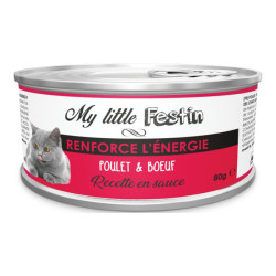 Agecom My Little Festin chat adulte renforce l’énergie poulet et bœuf 80gr