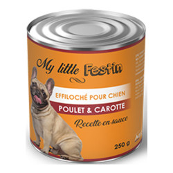 Agecom My Little Festin chien effiloché poulet et carotte 250gr