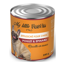 Agecom My Little Festin chien effiloché poulet et épinard 250gr