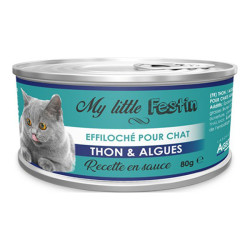 Agecom My Little Festin chat adulte effiloché thon et algues 80gr