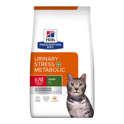 Hill's Prescription Diet C/D santé urinaire + métabolisme chat adulte croquettes poulet 3kg