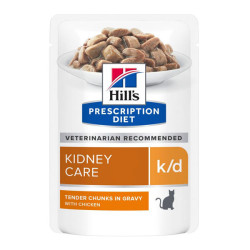 Hill's Prescription Diet K/D santé rénale chat adulte 12 sachets repas poulet de 85gr