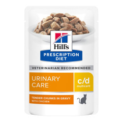 Hill's Prescription Diet C/D Multicare santé urinaire chat adulte 12 sachets repas poulet de 85gr