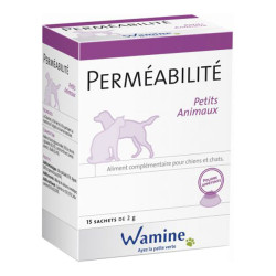 Wamine Perméabilité Petits animaux chiens et chats 15 sachets de 2gr