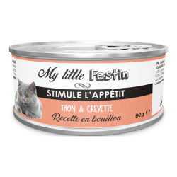 Agecom My Little Festin chat effiloché thon et crevette 80gr