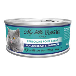 Agecom My Little Festin chat effiloché maquereau et saumon 80gr