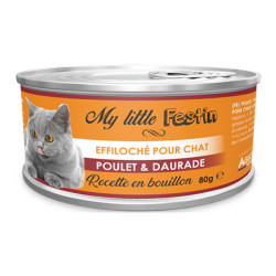 Agecom My Little Festin chat effiloché poulet et daurade 80gr