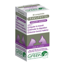 Greenvet Transiphytol confort digestif chien et chat 30 comprimés