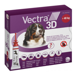 Ceva Vectra 3D solution spot-on pour chiens + de 40kg 3 pipettes