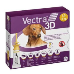 Ceva Vectra 3D solution spot-on pour chiens de 1,5 à 4kg 3 pipettes