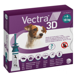 Ceva Vectra 3D solution spot-on pour chiens de 4 à 10kg 3 pipettes