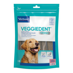 Virbac VeggieDent Fresh chien plus de 30kg 15 lamelles à mâcher