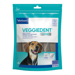 Virbac VeggieDent Fresh chien 10 - 30kg 15 lamelles à mâcher