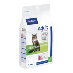 Virbac HPM chat adulte stérilisé et entier croquettes saumon 1,5kg