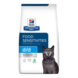 Hill's Prescription Diet D/D sensibilités alimentaires chat adulte croquettes canard et petits pois 1,5kg