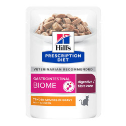 Hill’s Prescription Diet Gastrointestinal Biome chat adulte sachet repas poulet 12 x 85gr