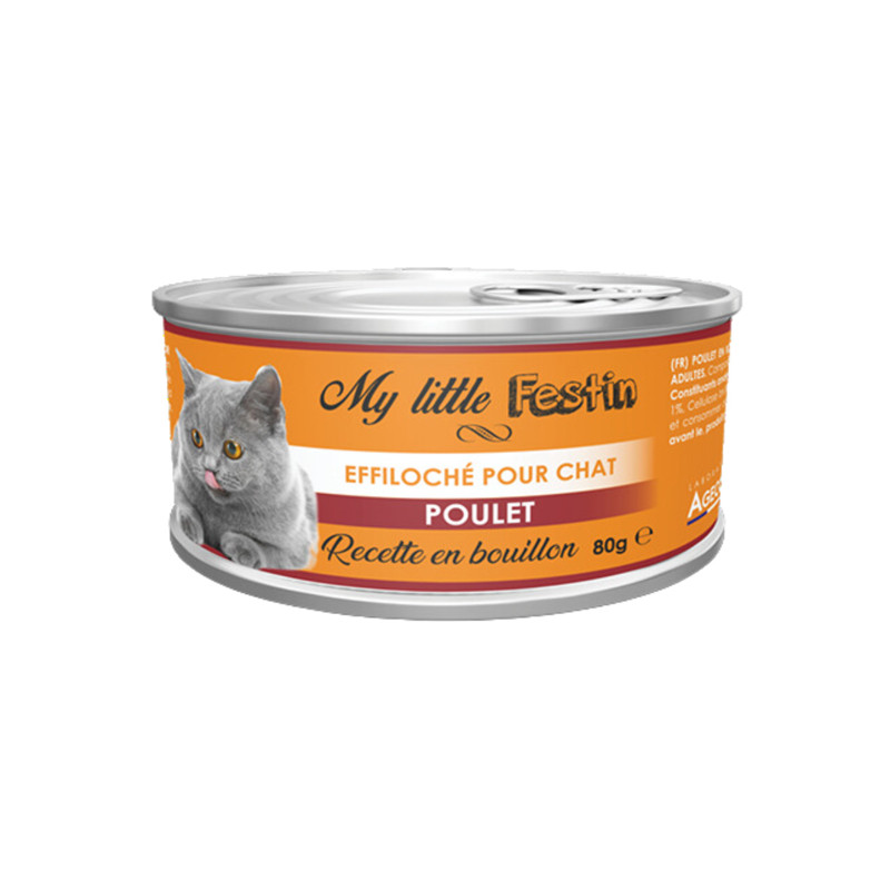 Agecom My Little Festin Chat effiloché pâtée poulet 80gr