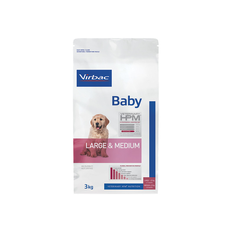 Virbac HPM Baby chien grande et moyenne race croquettes 3kg