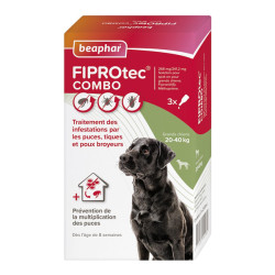 Beaphar Fiprotec Combo grand chien 20 à 40kg 3 pipettes